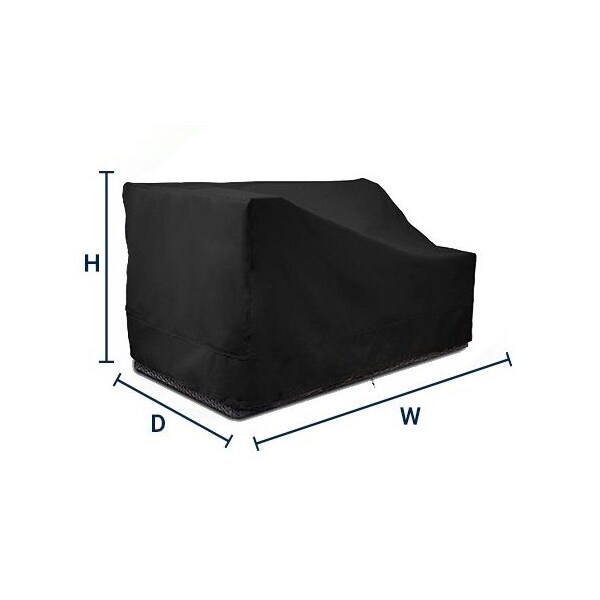 Eevelle Meridian Right Arm Sectional Loveseat Cover, Black, 34 in L x 58 in W x 30 in H MDSRAL-BLK - main